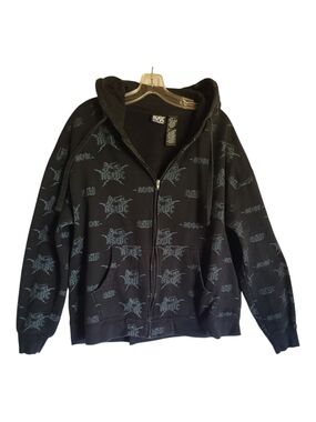 AC/DC Rockware All Over Print Cannon Zip Up Hoodie Black XL Rock Band
